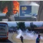 Chocan normalistas con policías en Michoacán